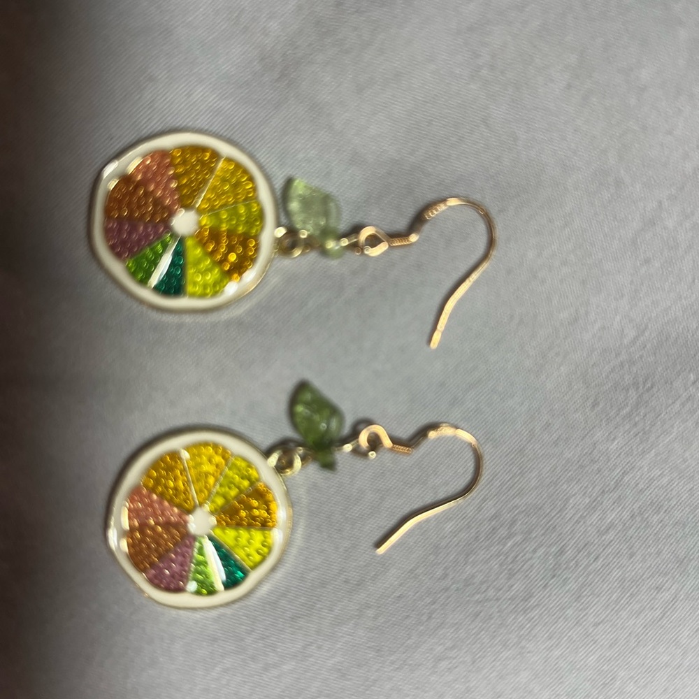 Colorful Citrus Slice Earrings